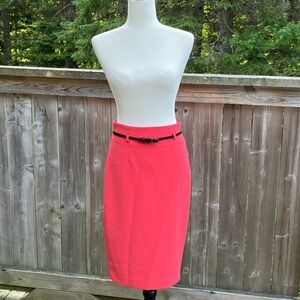 Corail Belted Pencil Skirt